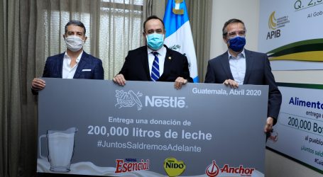 NESTLÉ  hace donación de apoyo al Gobierno de Guatemala.