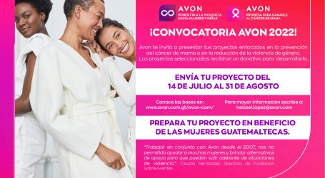 Avon convoca a fundaciones e instituciones enfocadas en ganarle al cáncer de mama y erradicar la violencia de género a postular sus proyectos para obtener un donativo